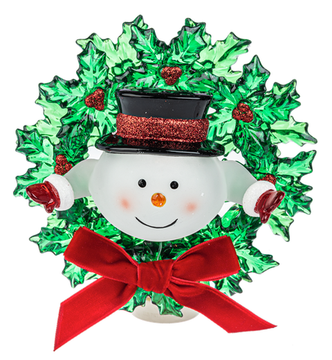 Snowman in Wreath Night Light