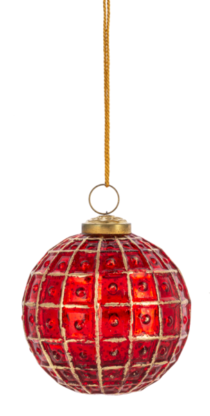 Textured Cranberry Kugel Ball Glass Ornaments (6 Styles - Sold Individually)