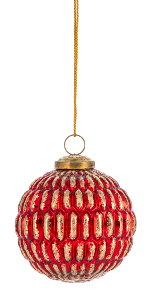 Textured Cranberry Kugel Ball Glass Ornaments (6 Styles - Sold Individually)