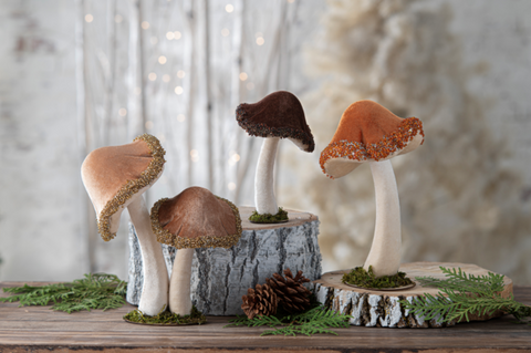 Mushroom Cluster Figurine