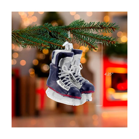 Noble Gems™ Ice Hockey Skates Glass Ornament, 4.25"