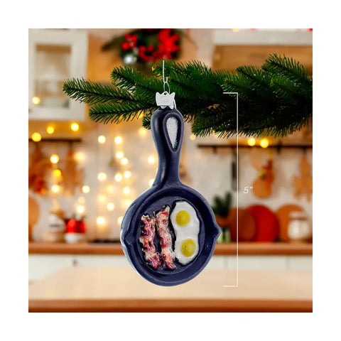 5" Noble Gems Glass Frying Pan Ornament