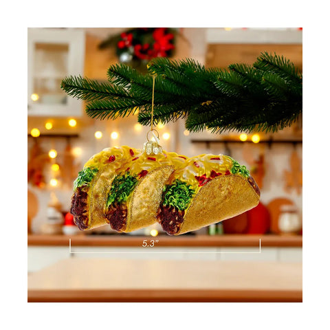Noble Gems™ Tacos Glass Ornament, 5.25"