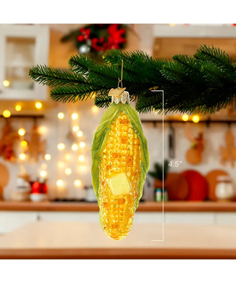 Noble Gems™ Corn On The Cob Glass Ornament