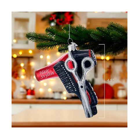 Noble Gems™ Hair Stylist Glass Ornament, 4.5"