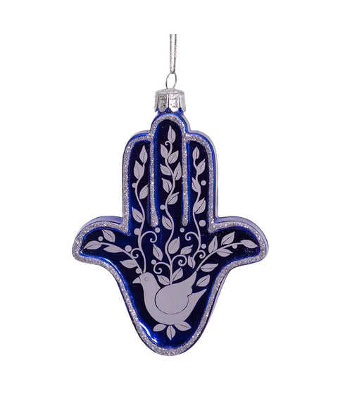 Noble Gems™ Glass Hanukkah Hamsa Hand Ornament