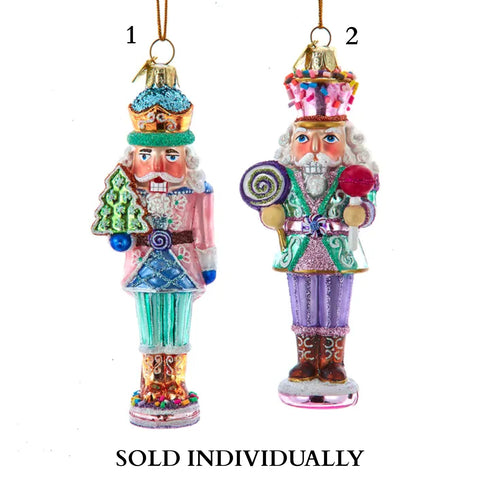 Noble Gems™ Glass Nutcracker With Cookie & Lollipop Ornaments (2 Styles – Sold individually)