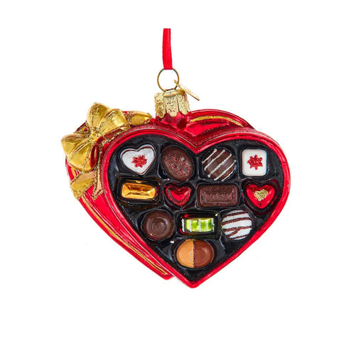 Noble Gems™ Glass Heart Box Of Chocolate Ornament, 3.5"