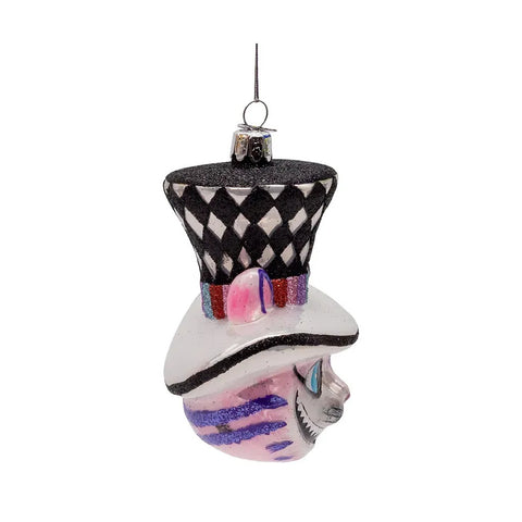 Noble Gems™ Glass Cheshire Cat Head Ornament, 4.5"