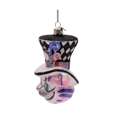 Noble Gems™ Glass Cheshire Cat Head Ornament, 4.5"