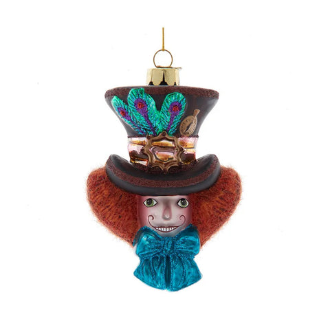 Noble Gems™ Glass Hatter Head Ornament, 4.5"