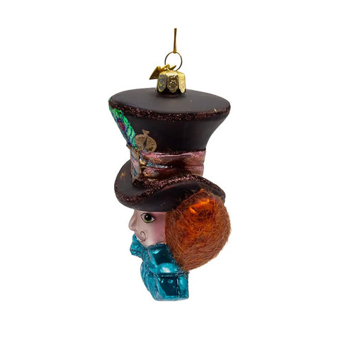 Noble Gems™ Glass Hatter Head Ornament, 4.5"