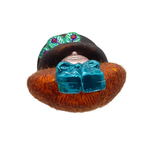 Noble Gems™ Glass Hatter Head Ornament, 4.5"