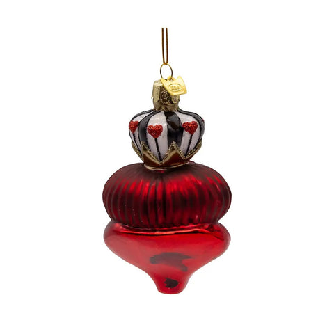 Noble Gems™ Glass Queen Of Hearts Head Ornament, 4.5"