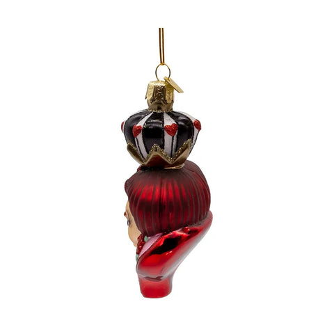 Noble Gems™ Glass Queen Of Hearts Head Ornament, 4.5"