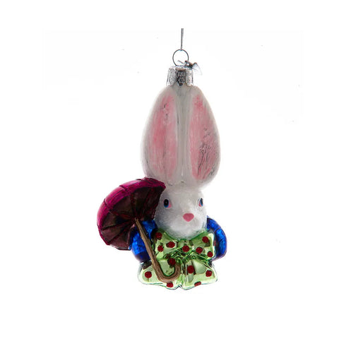 Noble Gems™ Glass White Rabbit Head Ornament, 4.5"