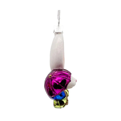 Noble Gems™ Glass White Rabbit Head Ornament, 4.5"
