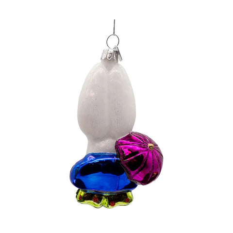 Noble Gems™ Glass White Rabbit Head Ornament, 4.5"