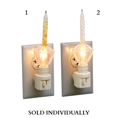 Incandescent Bubble Night Light - Clear Base w/Silver or Gold Glitter (2 styles - sold individually)