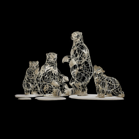 Large Polar Bear Paps Figure, LED Lit w/Fiberglass (White), 83"