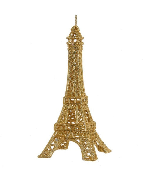 6" Gold Eiffel Tower Glittered Ornament