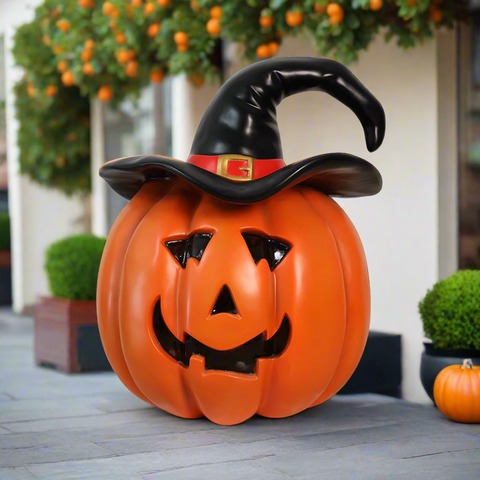 Giant pumpking with hat