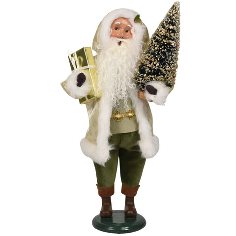 Gold Sparkle Santa Caroler Figurine, 13"