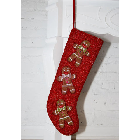 Queen of Sparkles - Red Beaded Gingerbread Stocking (ITES x Sami Riccioli)