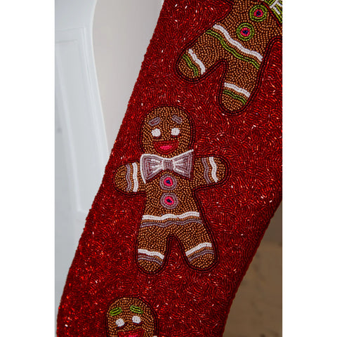 Queen of Sparkles - Red Beaded Gingerbread Stocking (ITES x Sami Riccioli)