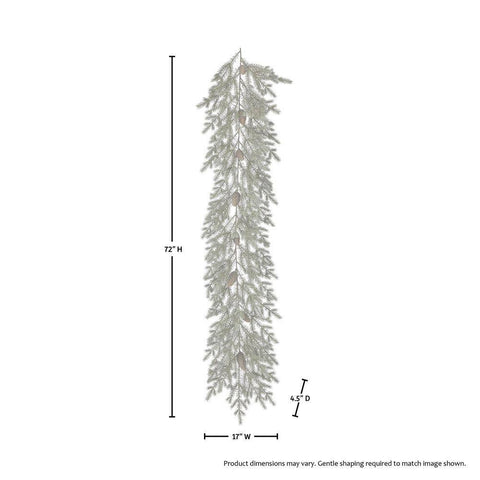 Wild Forest Spruce Garland W/Cones, 72" (Green/Blue)