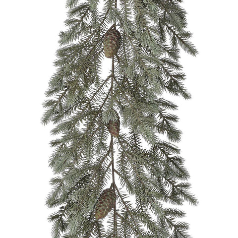 Wild Forest Spruce Garland W/Cones, 72" (Green/Blue)