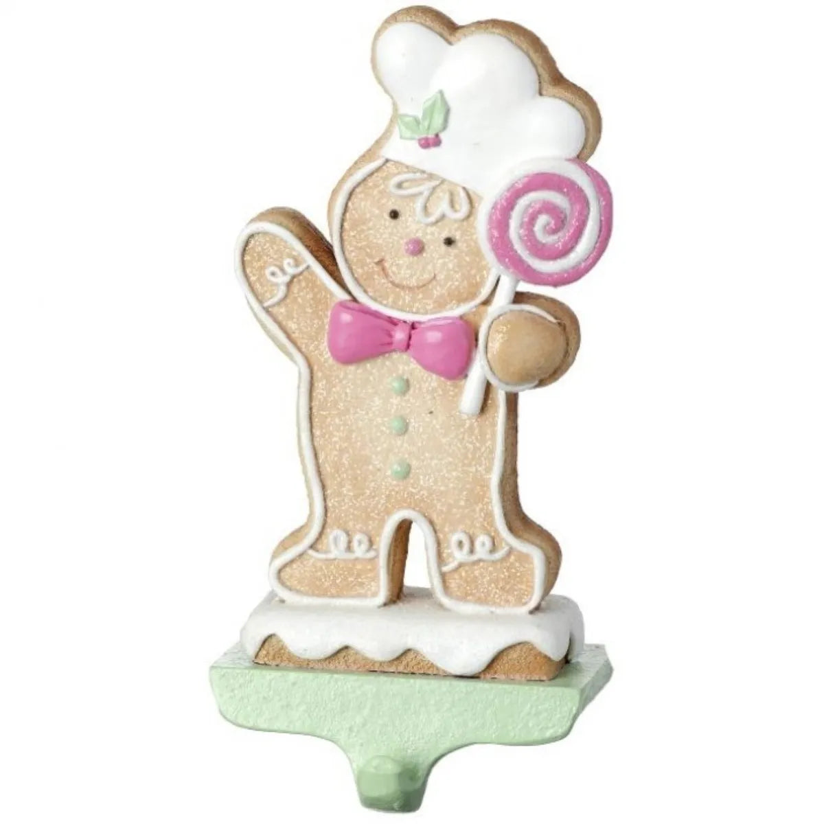 8.5" Resin Boy or Girl Gingerbread Stocking Holder