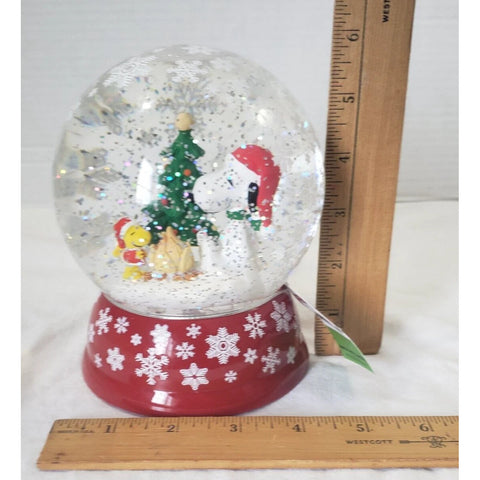 LED Dome Snoopy & Woodstock Campfire Swirl Water Globe, 5.75"