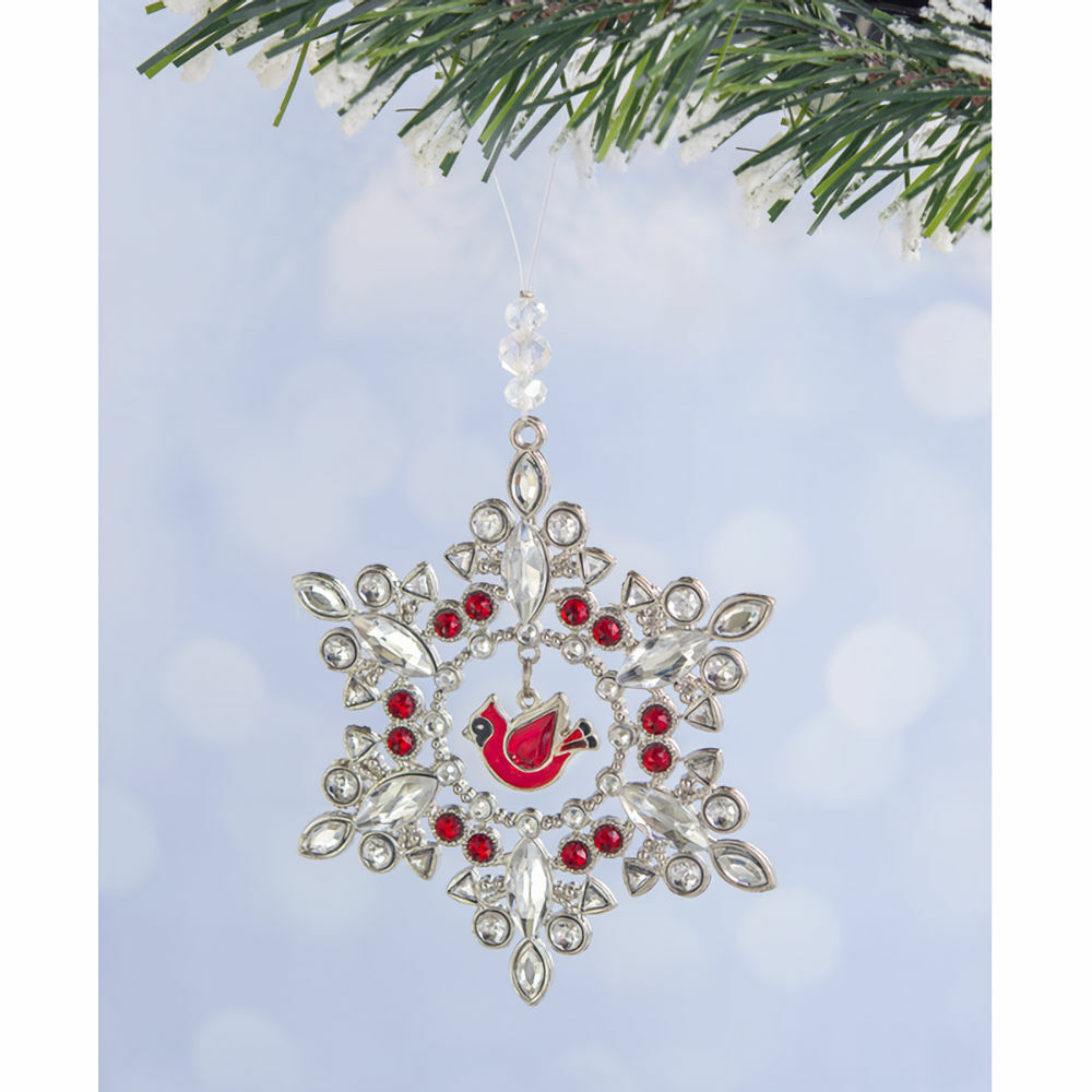 5.5" Cardinal Snowflake Ornament