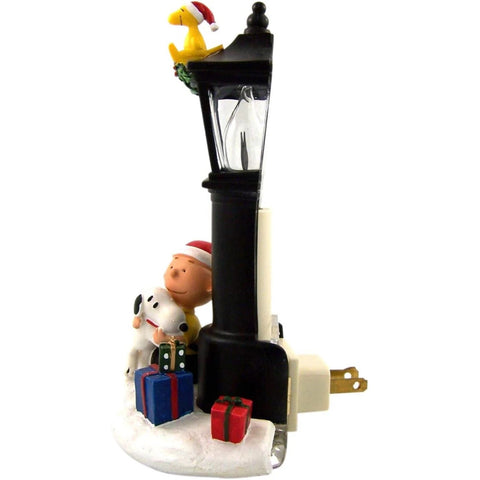 Christmas Charlie & Snoopy Flicker Night-Light, 7.25"