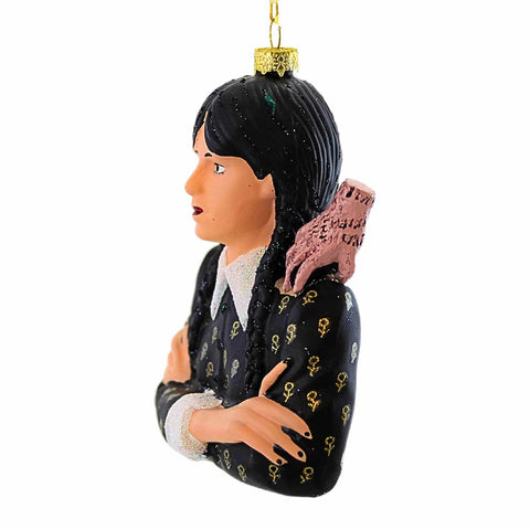 Glass Wednesday & Thing Ornament, 4.5"