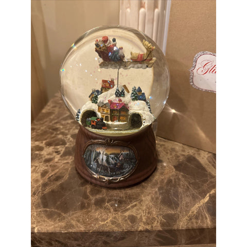 Musical Santa Globe W/ Rotating Sleigh, 7.75"