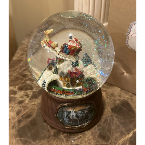 Musical Santa Globe W/ Rotating Sleigh, 7.75"