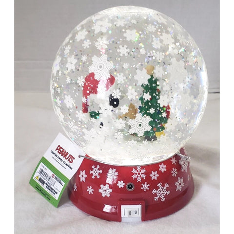 LED Dome Snoopy & Woodstock Campfire Swirl Water Globe, 5.75"