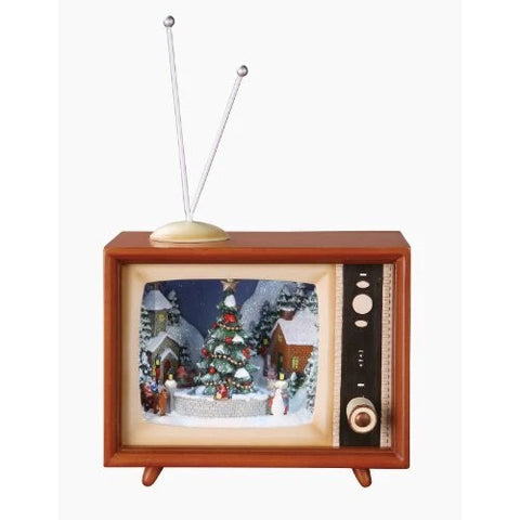 Retro Action Musical TV w/ Sledders Snow Globe, 5"