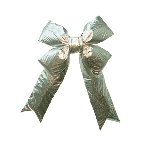 12" Silver Metallic Lame Structural Bow - 1 Ply, (Wreath Size 24")