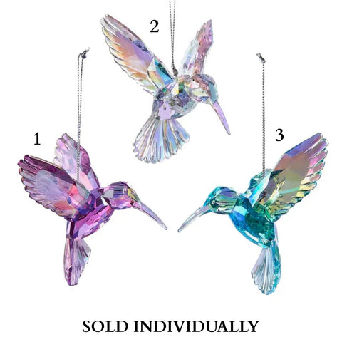 Iridescent Hummingbird Ornaments (3 Styles – Sold individually)