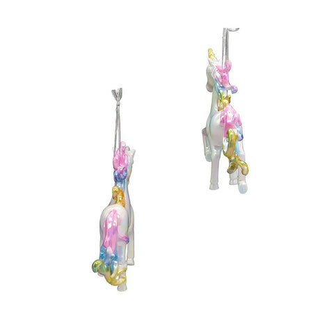 White Iridescent Unicorn Ornaments (2 Styles – Sold individually)