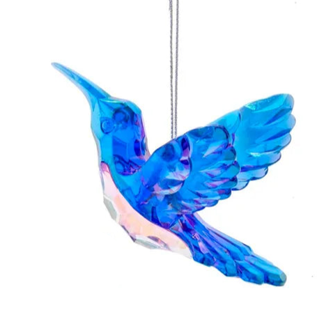 Blue or Green Acrylic Hummingbird Ornament (2 styles - Sold individually)