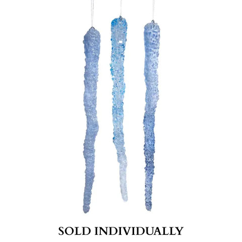 Blue and Clear Icicle Ornaments (3 Styles – Sold individually)