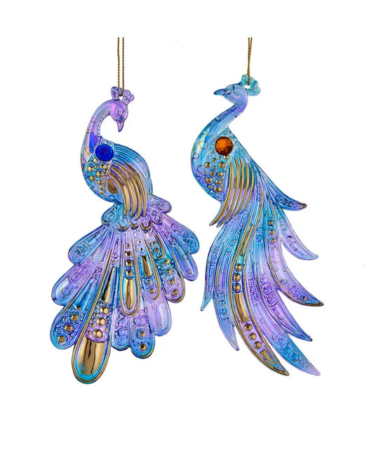 Purple, Blue and Gold Peacock Ornament