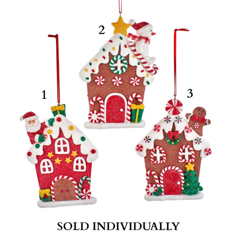 Gingerbread House Ornaments (3 Styles – Sold individually)