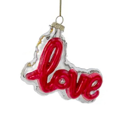 Glass "Love" Word Balloon Ornaments (5 Styles – Sold individually)