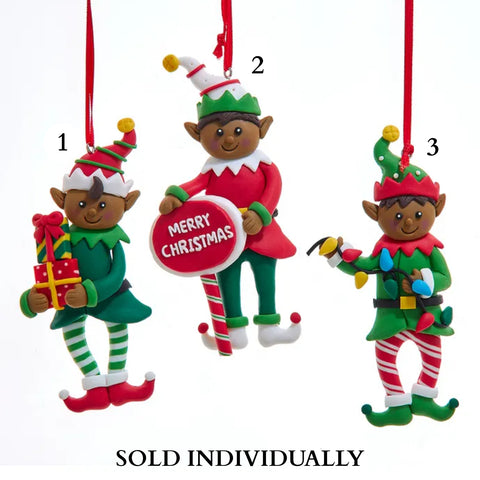 African American Elves Ornaments (3 Styles – Sold individually)