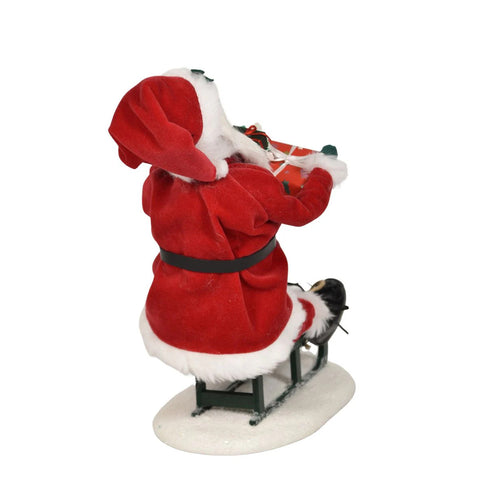 Santa on Sled Caroler Figurine, 13"